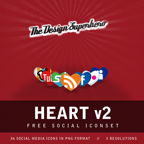 Heart v2: Free Social Iconset in heart shape