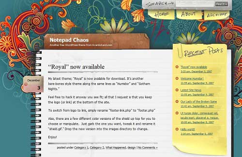 Notepad Chaos: A Free WordPress Theme